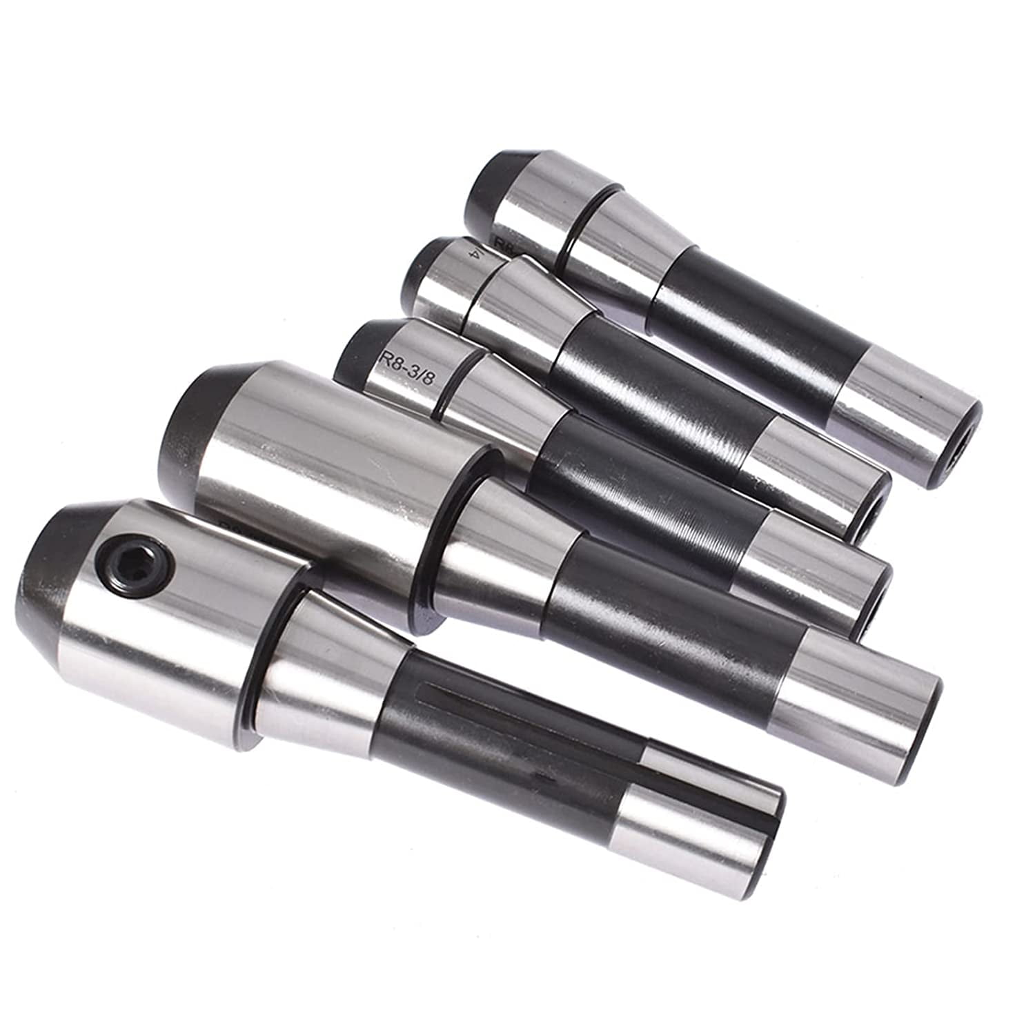 EPOTOOR R8 End Mill Holder Set Alloy Tool5Pack 1/4 Inch 3/8 Inch 1/2