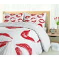 thumbnail image 5 of Ambesonne Kiss Duvet Cover Sets, Different Red Kiss Marks, 2-King, Red White, 5 of 6