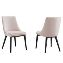 Modway Viscount 19" Modern Velvet Dining Chair in Pink (Set of 2)