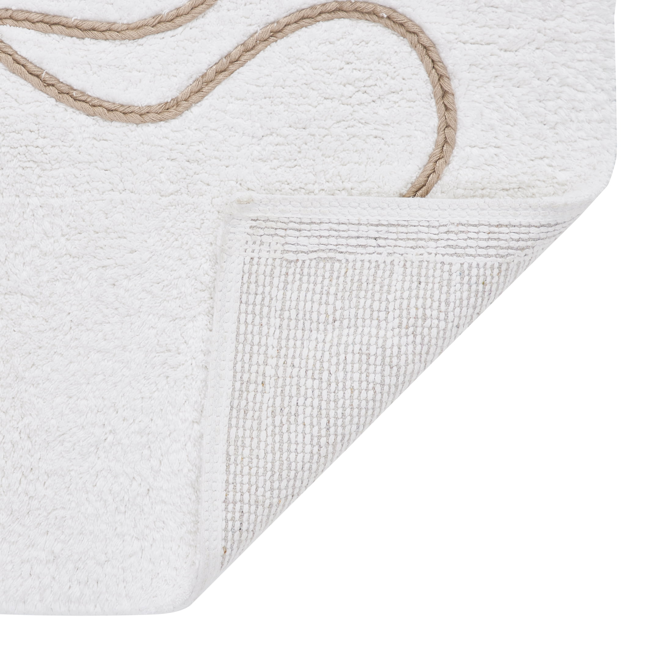 My Texas House Ivory Ribbon Cotton Bath Rug, 20" x 32"