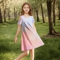 thumbnail image 4 of HAOTAGS Summer Dresses for Girls, Waisted Dyed Print Off-Shoulder Breathable Dresses Pink 11 T, 4 of 8