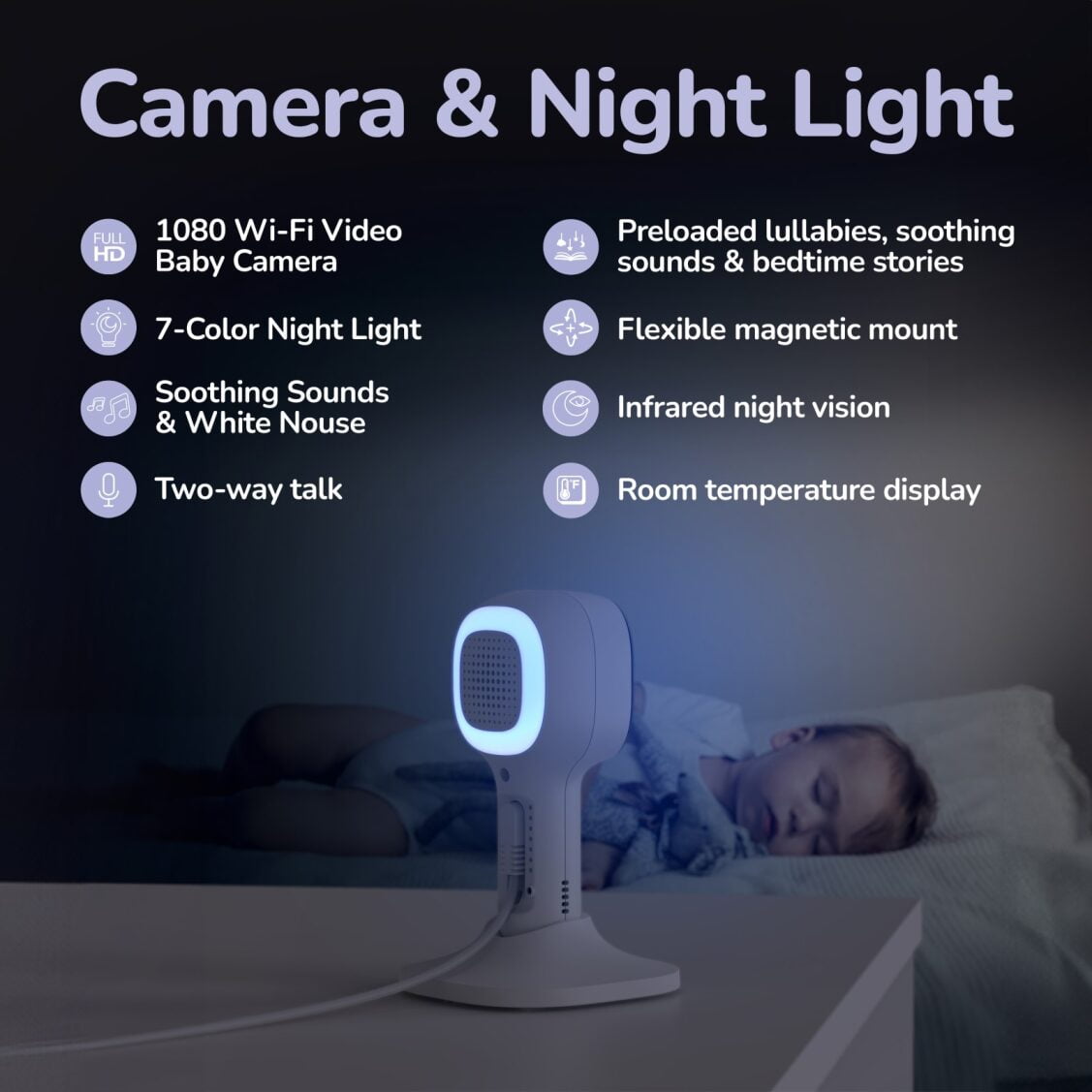 HUBBLE CONNECTED Dream+ Bundle Non-Wearable, Smart Wi-Fi Enabled Baby Movement Monitor - HD Baby Camera with Soothing Sounds & White Noise