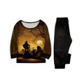 thumbnail image 2 of Matching Halloween PJs Set for Family, 2 Piece Long Sleeve Top and Pants Lounge Sleepwear Nightwear for Family Gathering, 2 of 6