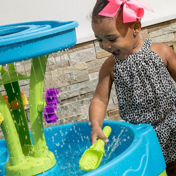 Open Box Step2 Durable Plastic Toddler Summer Showers Splash Tower Water Table