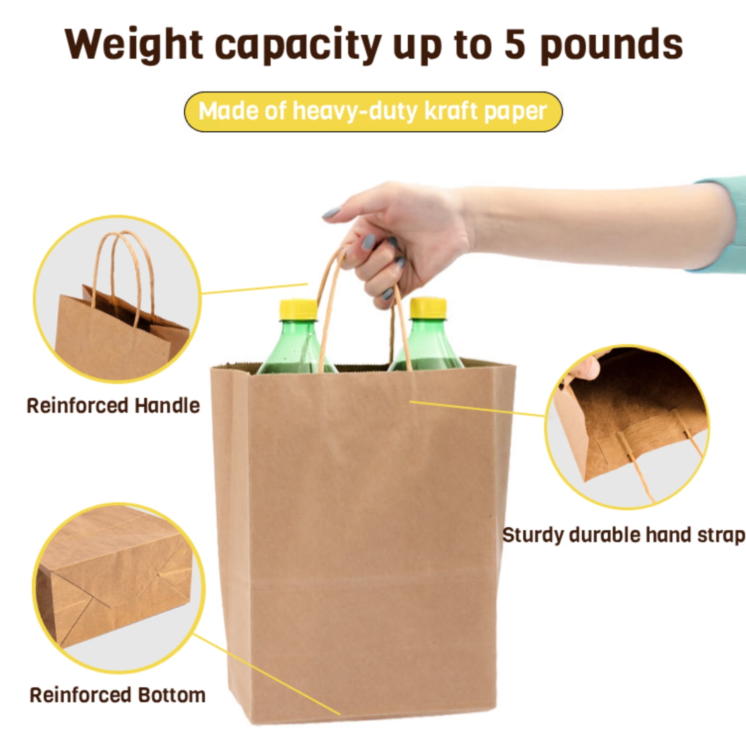 Tyasoleil 36Pcs Paper Gift Bags With Handles, 12 Colors Kraft Paper Party Favor Bags, Medium Size 10.6"x8.3"x4.3"