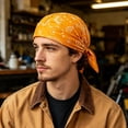thumbnail image 4 of Unisex Quick Drying Liner Bandana Moisture Wicking Adjustable Tie Back UV Protection Head Wrap for Cycling Outdoor Sports(Yellow,58cm), 4 of 5