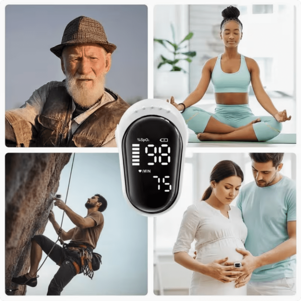 Fingertip Blood Oxygen Monitor, Rechargeable, LED Digital Display, Portable Single Finger Health Tracker