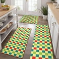 thumbnail image 2 of Multi Color Checkerboard Checkered Pattern Kitchen Rugs Sets Of 3,Kitchen Runner Rugs Non Skid Washable,Decorative Kitchen Floor Mats for Kitchen,Sink,Laundry,17"x30"+ 17"x47" + 17"x59", 2 of 6