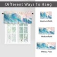 thumbnail image 6 of Watercolor Blue Ocean Valance Rod Pocket Window Curtain for Kitchen Sea Waves Beach Nature Scenery Privacy Window Valances for Living Room Kitchen 54 by 18 in, 1 Panel, 6 of 6