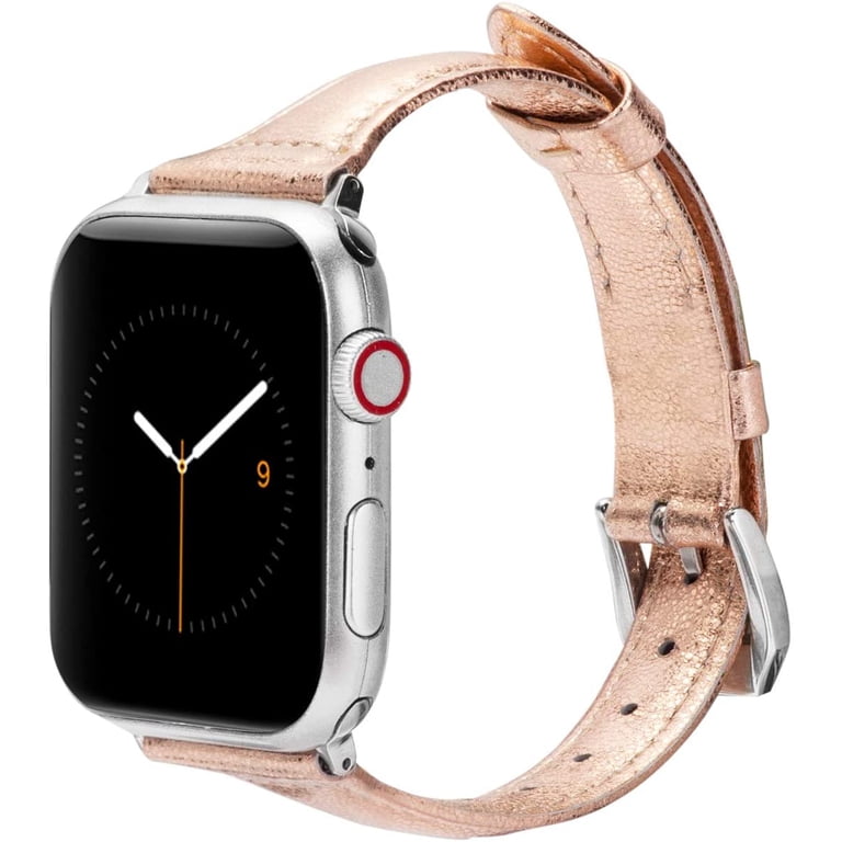 Wearlizer Womens Rose Gold Leather Apple Watch Band 38mm  display picture 1