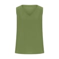 thumbnail image 4 of Nestiefly Cotton Linen Tank Tops for Women V Neck Causal Sleeveless Summer Gauze Linen Shirts Plus Size Camisole Summer 2026 Army Green 2XL, 4 of 5