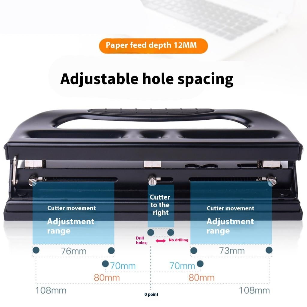 Giaone Adjustable 3 Hole Puncher 30 Sheets Capacity Heavy Duty Metal Paper Punches