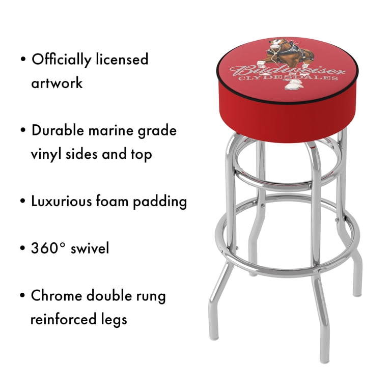 Budweiser Bar Stool 二脚　バドワイザー　バースツール Budweiser Clydesdale Red Bar Stool - 360-Degree Swivel Seat