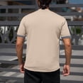 thumbnail image 6 of Yusimy Men's Waffle Knit Short Sleeve T-Shirt Color Block Design Breathable Casual Comfort for Daily Wear, 6 of 7