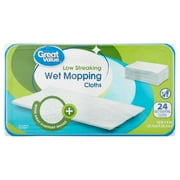 Great Value Low Streaking Wet Mopping Cloths, 24 Count