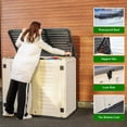 thumbnail image 2 of LEDMOMO White Classic European Style Outdoor Garden Storage Box with Weatherproof Plastic Cabinet, 2 of 10