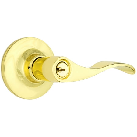 Brink's High Security Keyed Entry Wave Lever, Polished Brass (Best Home Security Locks)