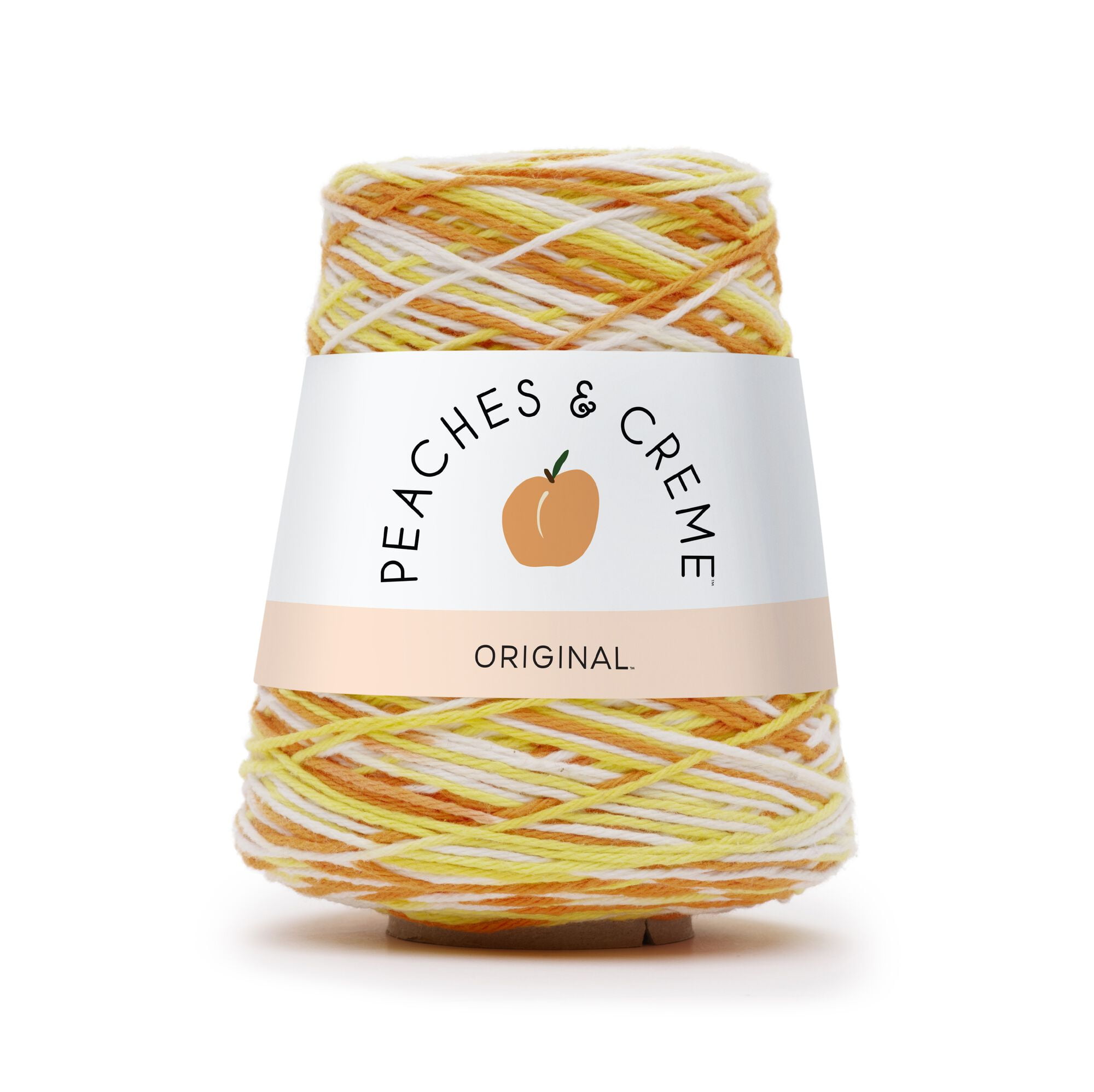 Peaches and Cream in Creamsicle Color, Shades of Orange, Yellow and White  Cotton Yarn Cone, 14 Oz Cone 