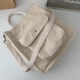 thumbnail image 3 of Vjnyvs Corduroy Shoulder Bag Women Vintage Shopping Bags Zipper Bookbag Handbags Casual Tote With Outside Pocket, 3 of 7