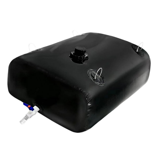Tanque de almacenamiento de agua de gran capacidad con válvula, multifuncional, negro, ignífugo. 110L