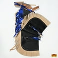 thumbnail image 6 of Hilason Pro Rodeo Bull Riding Chaps Western Leather kid Black Blue Fringes, 6 of 6
