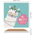 thumbnail image 2 of GZHJMY Square Drink Coasters 2 Pcs No Drama Cute Llama Absorbent Ceramic Coffee Coasters for Drinks with Cork Base Housewarming Gift for Home Decor, 2 of 6