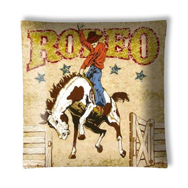 888 Cool Fans L-0001122 12 in. Western Rodeo Cowboy Square Semi Flush Mount Ceiling Lamp