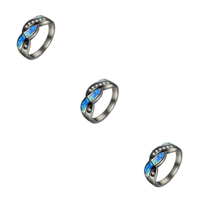 Destyer Vintage Bague de Mode pour les Femmes Matériaux et Classique Classique Bleu 9 3Set