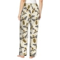 thumbnail image 2 of Disketp Flying Bees1 Print Women's Comfy Pajama Pants Casual Drawstring Palazzo Lounge Wide Leg Pants, 2 of 7