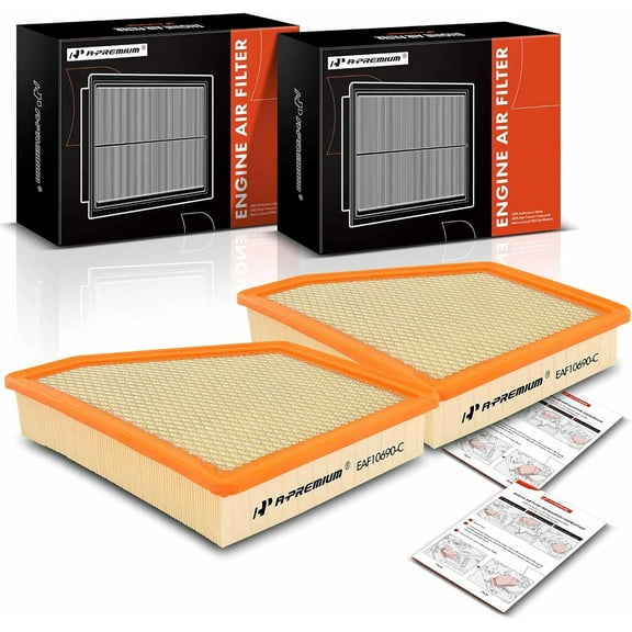 A-Premium Front 2-PC Engine Air Filter Compatible with Chevrolet Camaro 2010-2015 3.6L 6.2L, Replace# 92196275