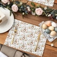 thumbnail image 2 of Floral Pattern Easter Placemats Set of 6, Spring Rabbits Eggs Carrots Table Mats Washable Heat-Insulation Non-Slip Place Mats for Kitchen Dinner Table Indoor Outdoor Decor,13x19 Inch, 2 of 9