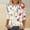 Red, variant on Three Quarter Length Sleeve T Shirts for Women Floral Plant Print Top Blouse Tees Casual Crew Neck Pullover Tshirt Tops