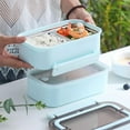 thumbnail image 2 of Dvkptbk Lunch Box Microwave Lunch Box Japanese Wood Bento Box 2 Layer Container Storage New Camping Essentials, 2 of 6