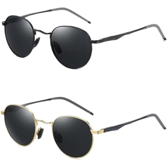 2 pack Classic Aviator Sunglasses for Men Women Driving Sun glasses Polarized Lens UV Blocking Metal frame-USA