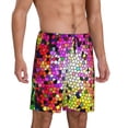 thumbnail image 2 of Gaeub Colorful Tie Dye Stained Glass 3 Printed Men's Short Pajama Pants, Lightweight Lounge & Sleep Bottoms Keep You Cool - Large, 2 of 9