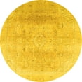 thumbnail image 1 of Ahgly Company Machine Washable Indoor Round Persian Yellow Traditional Area Rugs, 7' Round, 1 of 4