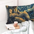 thumbnail image 4 of Salouo Astronaut Starry Night Pattern Pillow Cases,1PC Pillow Covers with Envelope Closure Decorative Pillow Case for Bed Couch,Pillows Not Included-20"x30", 4 of 6