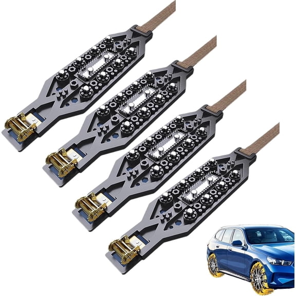 Zip Tie Snow Chains For Car Tires, Anti Slip Heavy Duty Tire Chains, Car Tire Anti-skid Chain Outdoor Enhanced Grip and Stability, Easy Install, for Sedans Suvs Trucks (Black,6 Pcs)