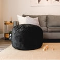 thumbnail image 2 of YANTONG Fuf Small Foam Filled Bean Bag Chair, Black Plush, Soft Polyester, 2 feet, 2 of 5