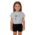 thumbnail image 5 of Tfken Girls Soft Comfy Tops Holiday Daily Wear Short Sleeve Tees Tshirts Graphic Print T-Shirts Fashion Kids Cute Clothes Size 4-5 Years, 5 of 5