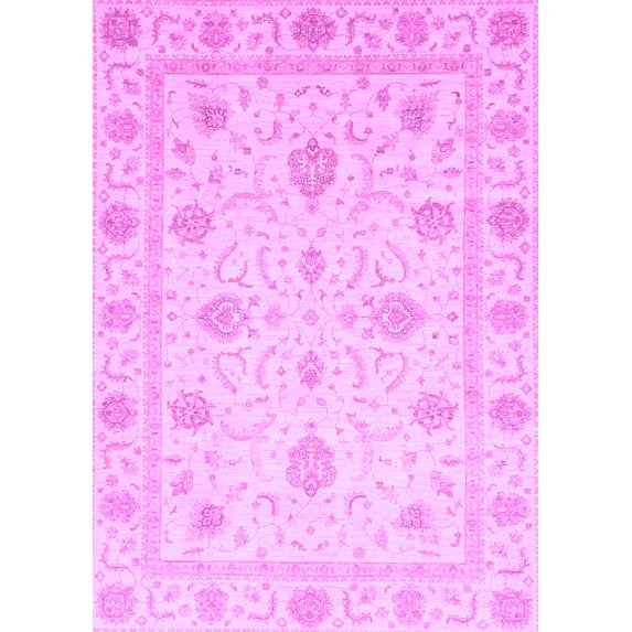 Ahgly Company Indoor Rectangle Oriental Purple Modern Area Rugs, 7' x 9'