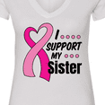 thumbnail image 4 of Inktastic Breast Cancer Awareness I Support My Sister with Pink Ribbon Women's V-Neck T-Shirt, 4 of 5