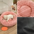 thumbnail image 4 of Btomtd High Weight Plush Pet Beds with Long Hair, Round Winter Comfortable Warm Dog Bed and Cat Bed, Soft and Cozy Pet Mat for Cold Weather, Pink, 4 of 7