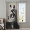 thumbnail image 4 of Bathroom Calf Sheer Curtains 45 Inches Long, Toilet Animals Vintage Light Filering Curtains, Breathable Simi Curtain Privacy Drapes for Kitchen Bathroom Lightweight Small Window Treatment, 4 of 9