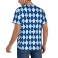 thumbnail image 2 of Fotbe Blue Squares Baseball Jersey Shirt for Men and Women, Casual Short Sleeves Button Down T-Shirt-Large, 2 of 9