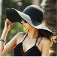 thumbnail image 3 of Bowknot Sun Hat Sun Hat Straw Hat Beach Hat (black）, 3 of 5