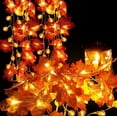 thumbnail image 4 of GFHFHITJ Maple Leaf String Lights Thanksgiving Decorations, Fall Garland Lights String with 40Incandescent bulbs for Connectable 15 Sets Display Indoor Outdoor Fall Decor Halloween Decorations, 4 of 8