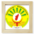 thumbnail image 1 of Madagascar Africa National Emblem Square Picture Frame Wall Tabletop Display, 1 of 3