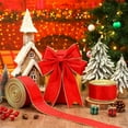 thumbnail image 5 of Lksixu Christmas Ribbon Wired 2.5 inch x5 Yards Red Velvet Fabric Wired Ribbon with Gold Border Edge, Christmas Tree Decorative Ribbon Christmas Decorations for Gift Wrapping Craft Bow Wreath, 5 of 9