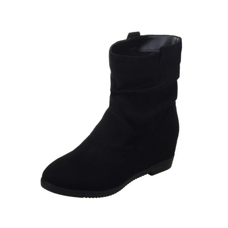 

Ki-8Jcud Heeel Boots Women Ladies British Style Fashion Solid Color Suede Pleated Round Head Casual Short Boots Platform Boots For Women Boots Women No Heel Tan Boots Women Womens Dress Boots